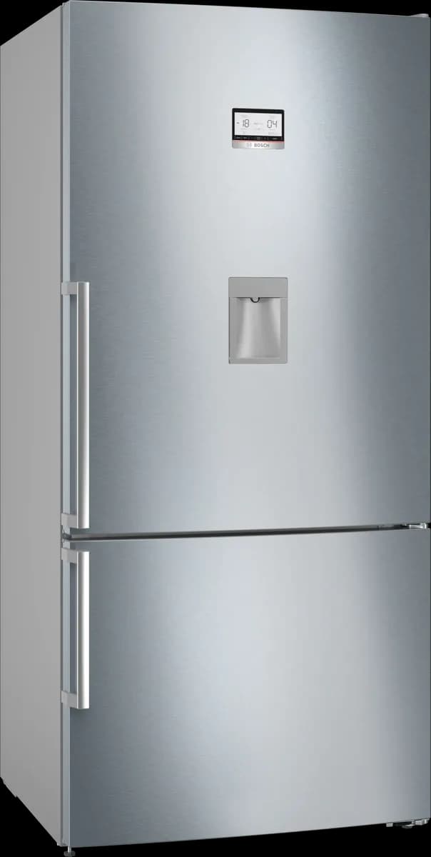 Bosch отдельностоящий холодильник с нижней морозильной камерой 186 x 86 см, нержавеющая сталь