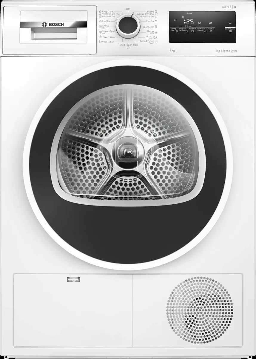 Конденсационная сушильная машина Bosch 8 кг, белая