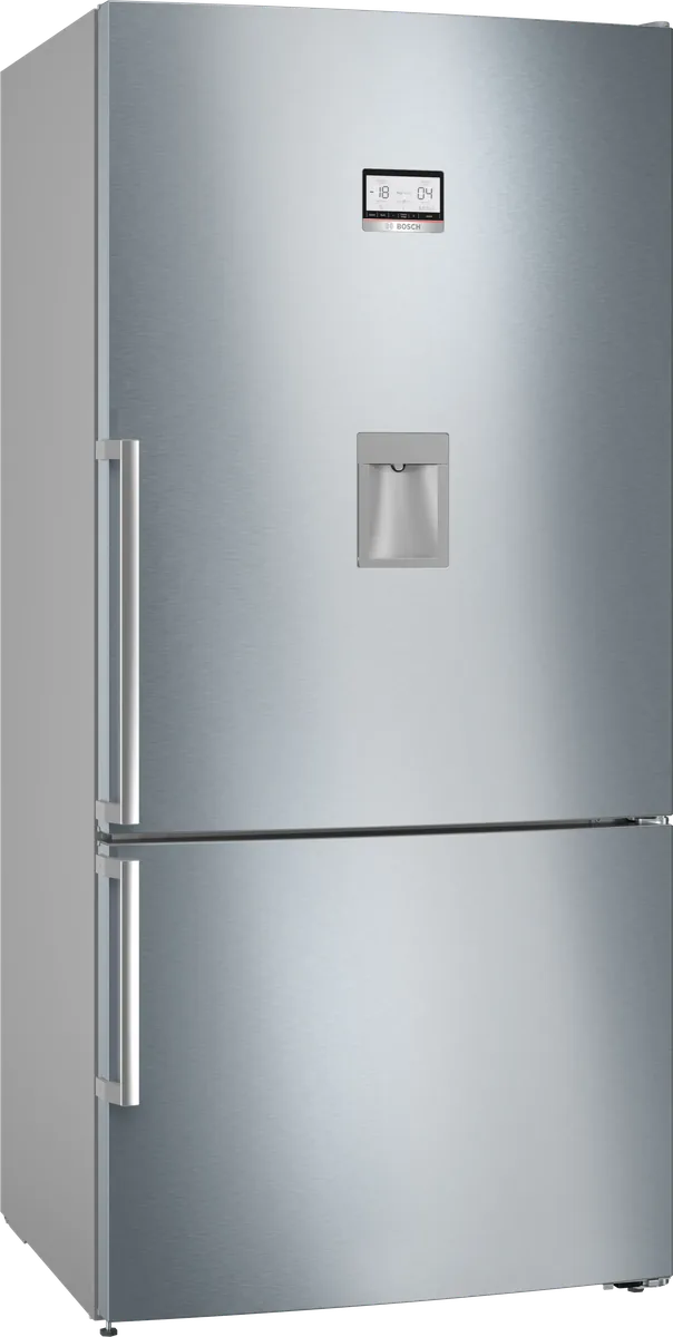 Bosch отдельностоящий холодильник с нижней морозильной камерой 186 x 86 см, нержавеющая сталь