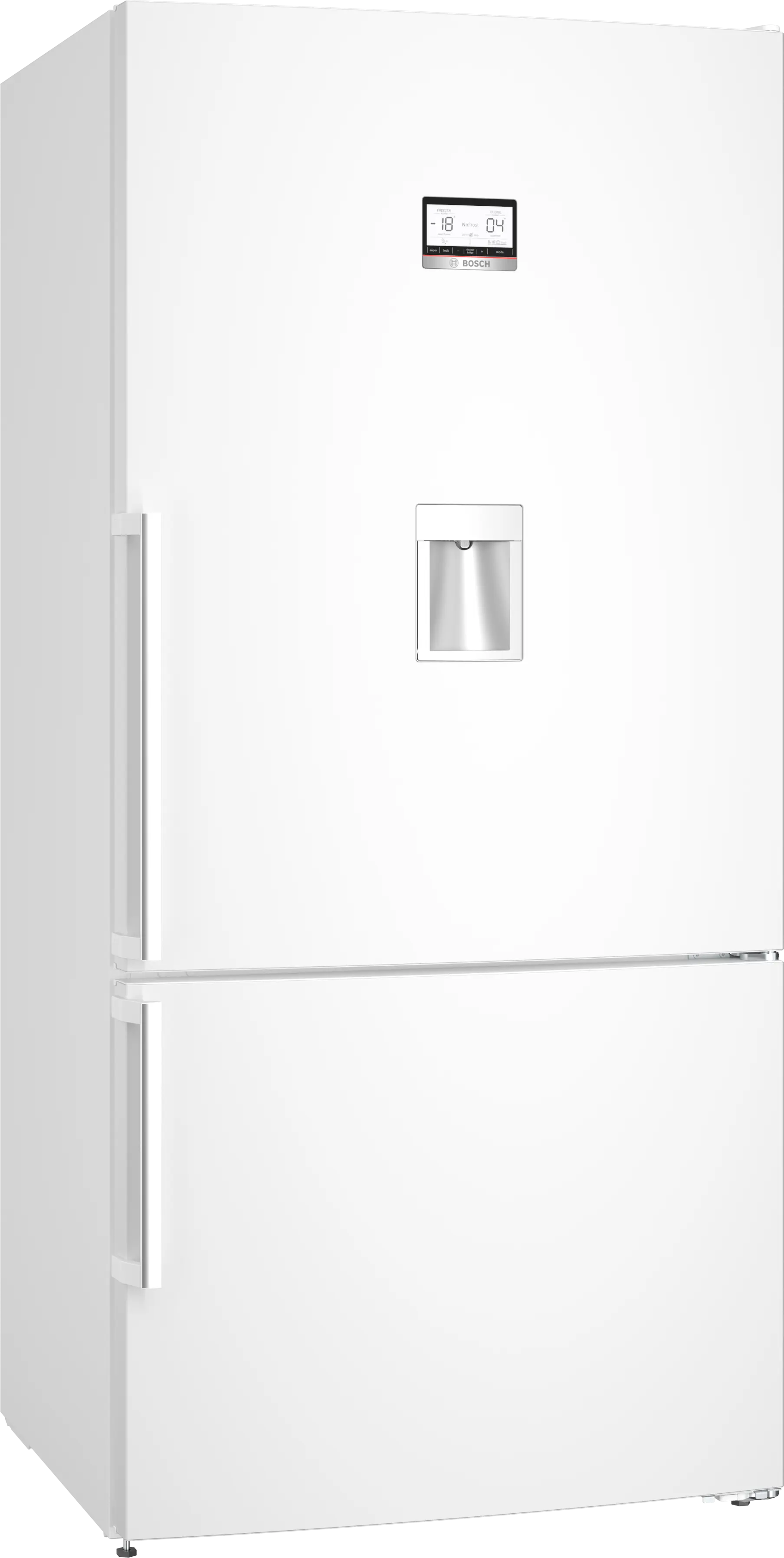 free-standing fridge-freezer with freezer at bottom 186 x 86 cm White, Total No Frost