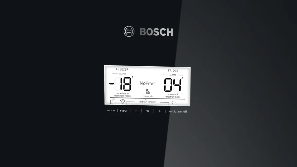 Bosch отдельностоящий холодильник с нижней морозильной камерой 203 x 70 см, черный, Total No Frost