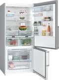 Bosch отдельностоящий холодильник с нижней морозильной камерой 186 x 86 см, нержавеющая сталь