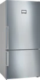 Bosch отдельностоящий холодильник с нижней морозильной камерой 186 x 86 см, нержавеющая сталь