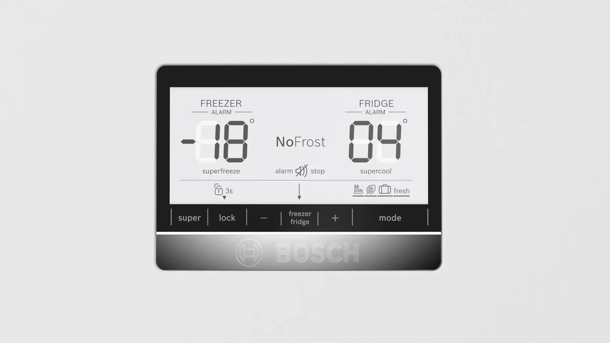 Bosch отдельностоящий холодильник с нижней морозильной камерой 186 x 86 см, белый, Total No Frost