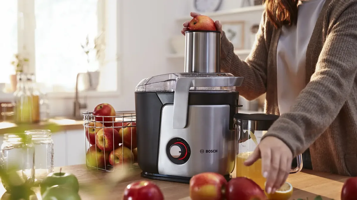Bosch центробежная соковыжималка VitaJuice 4 1200 Вт Серебристый, Черный