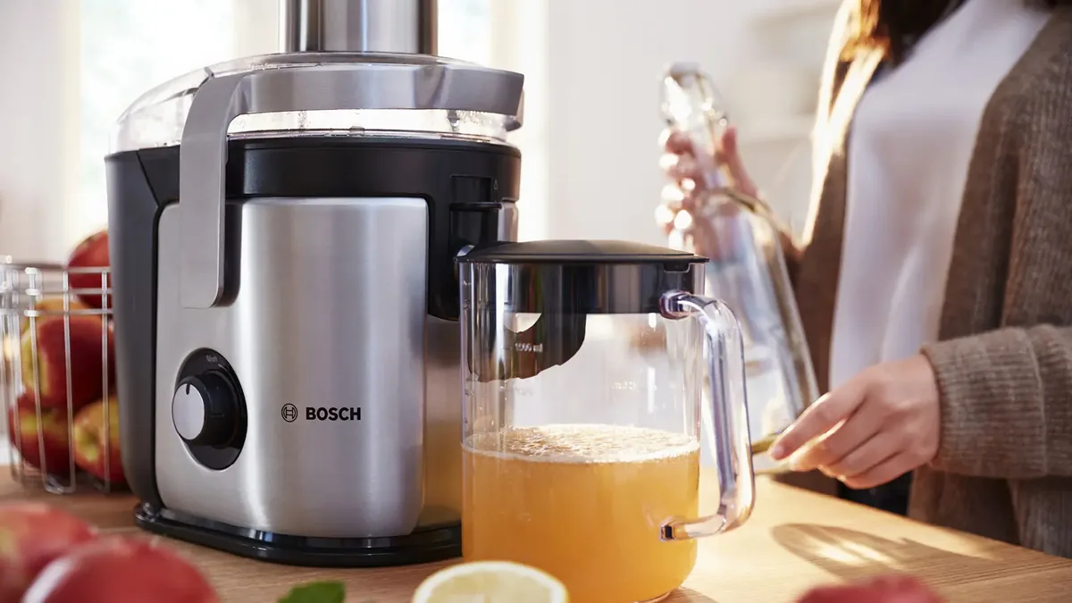 Bosch центробежная соковыжималка VitaJuice 4 1200 Вт Серебристый, Черный