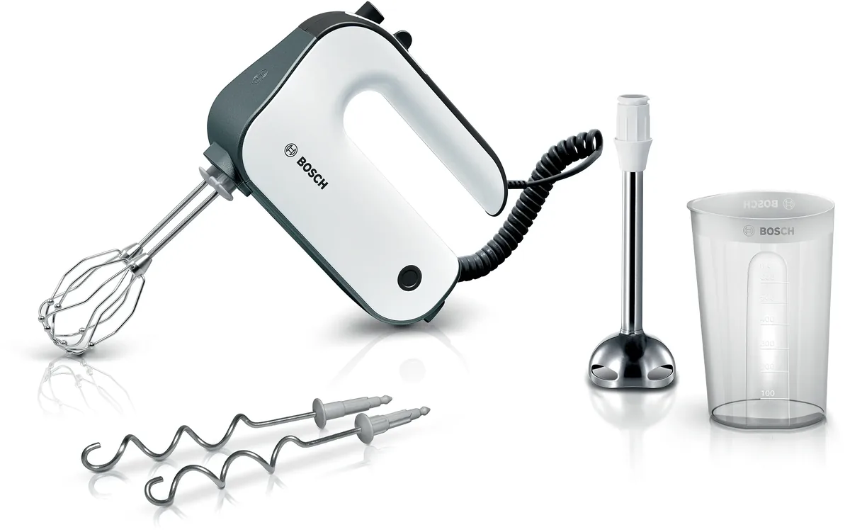 Bosch миксер MFQ4 850 Вт Белый, темно-серебристый