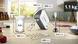 Bosch миксер MFQ4 850 Вт Белый, темно-серебристый