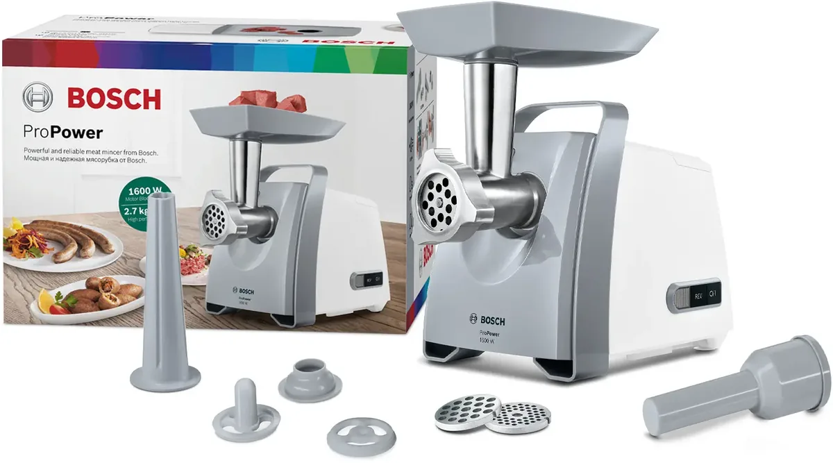 Bosch мясорубка ProPower 1600 Вт Белый, Серый