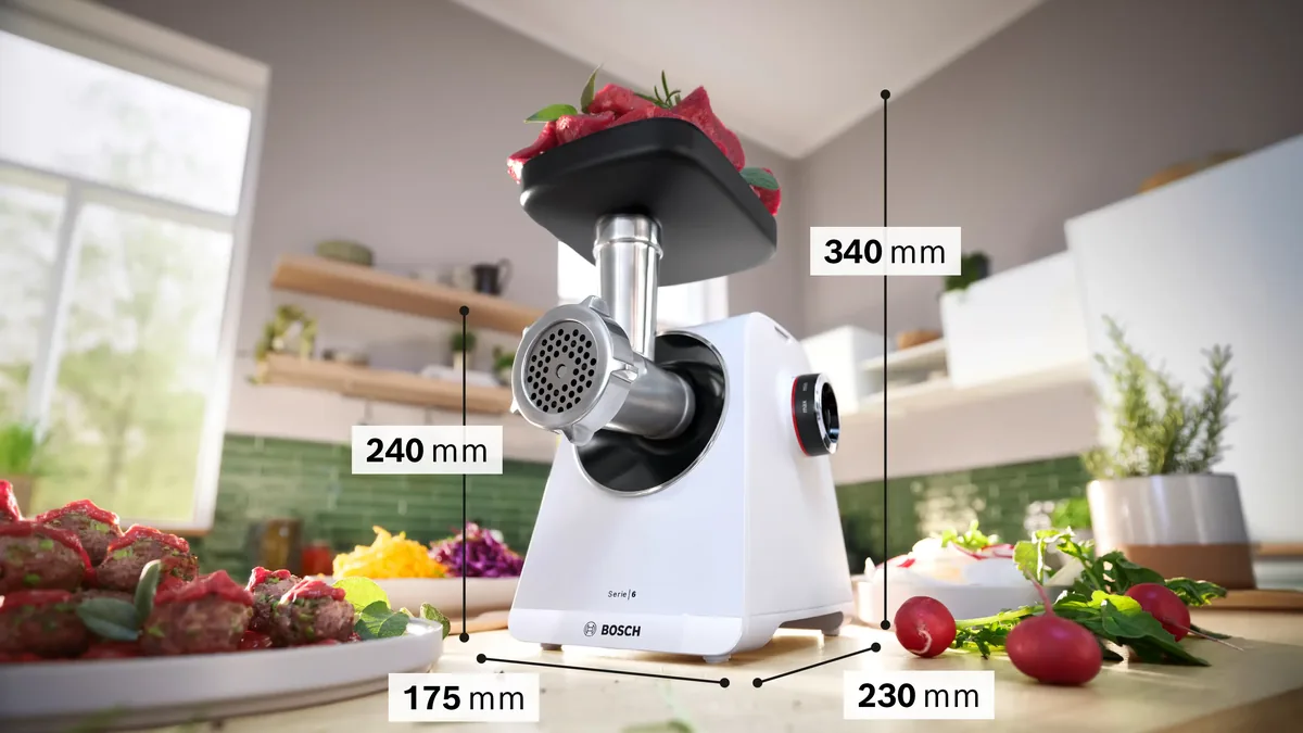 Bosch мясорубка MultiPower 2100 Вт Белый