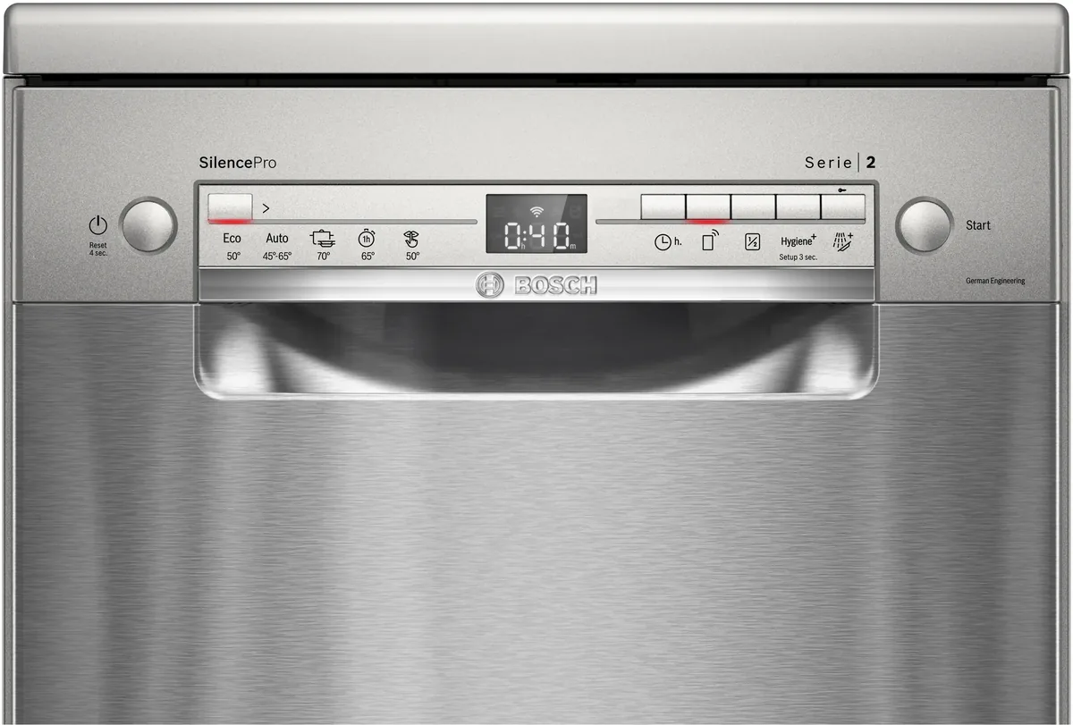 Өзүнчө турган идиш жуугуч машина Bosch 45 см оңой тазаланган дат баспас болот