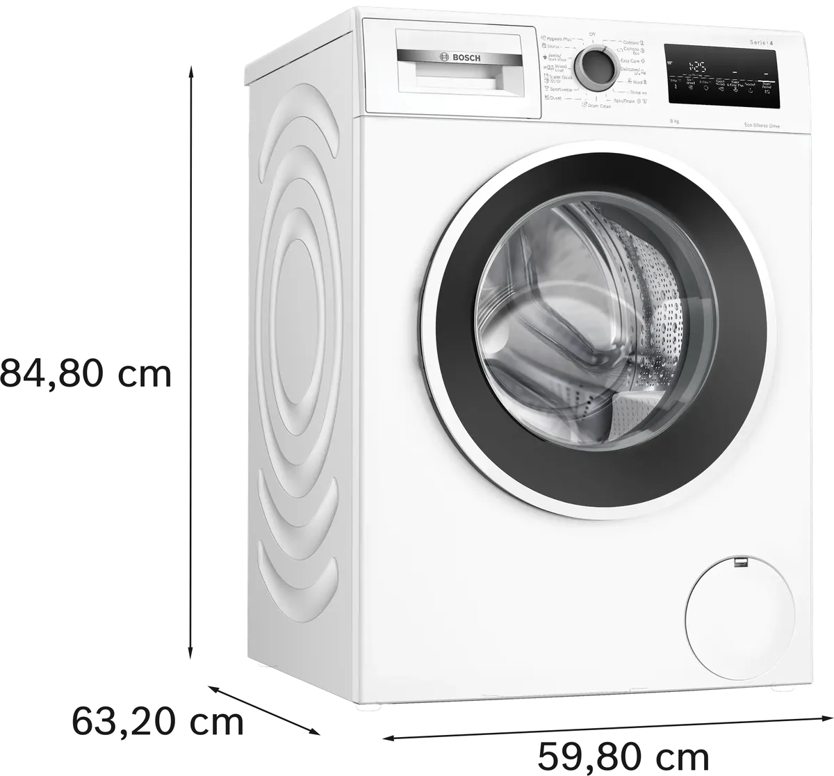 Алдыңкы жүктөлүүчү кир жуугуч машина Bosch 8 кг, 1400 об/мин
