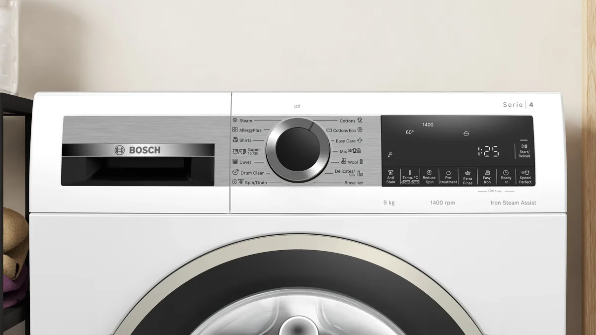 Алдыңкы жүктөлүүчү кир жуугуч машина Bosch 9 кг 1400 об/мин