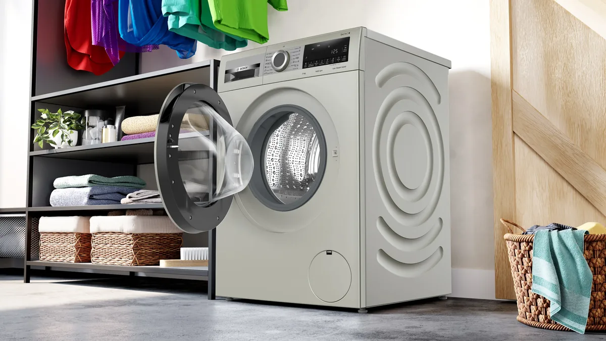 Bosch стиральная машина с фронтальной загрузкой 9 кг 1400 об/мин, Серебристый inox
