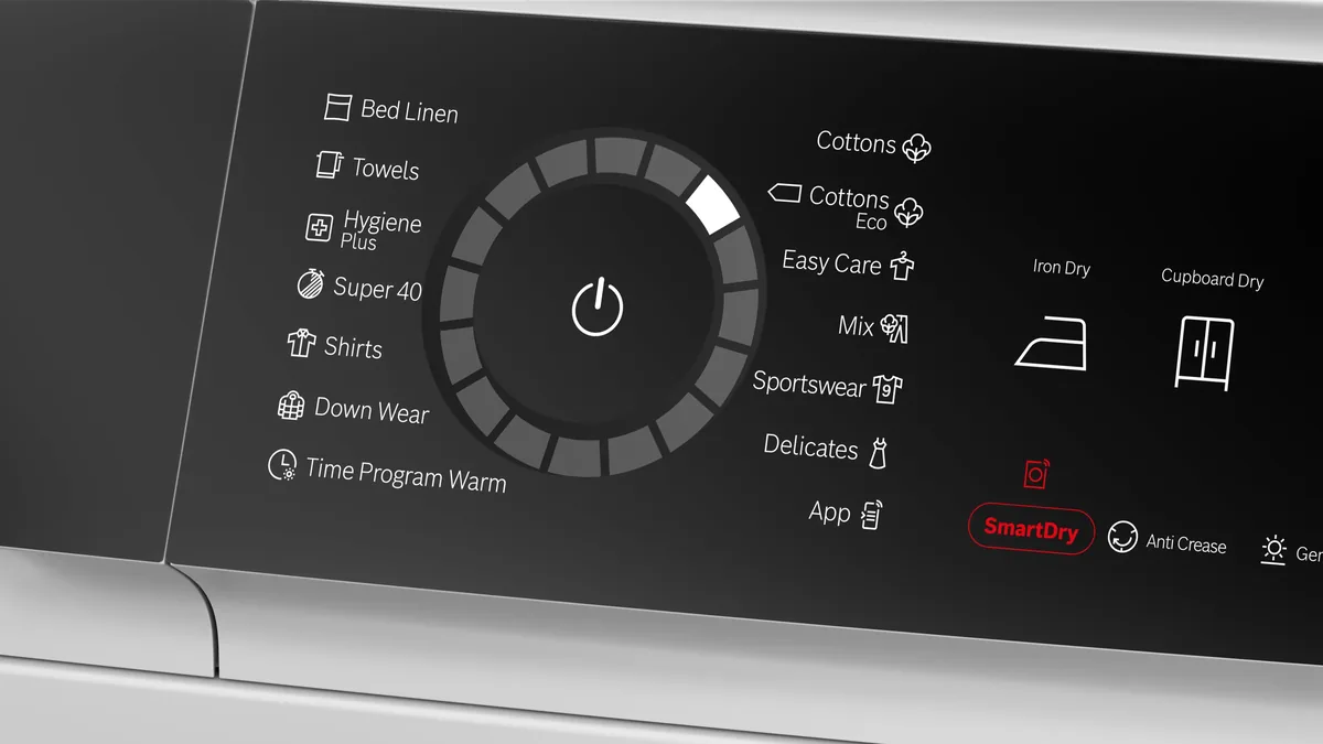Жылуулук насосу бар кургаткыч машина Bosch 9 кг, ак