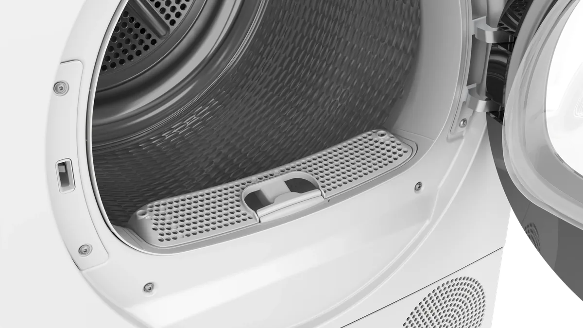 Жылуулук насосу бар кургаткыч машина Bosch 9 кг, ак