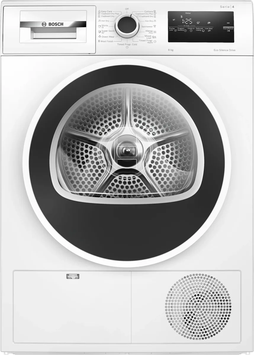 Конденсационная сушильная машина Bosch 8 кг, белая